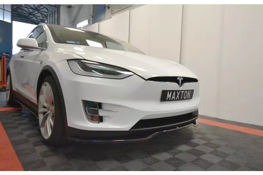 Maxton Design Frontlippe V.2 für Tesla Model X Hochglanz schwarz – Ansicht 1