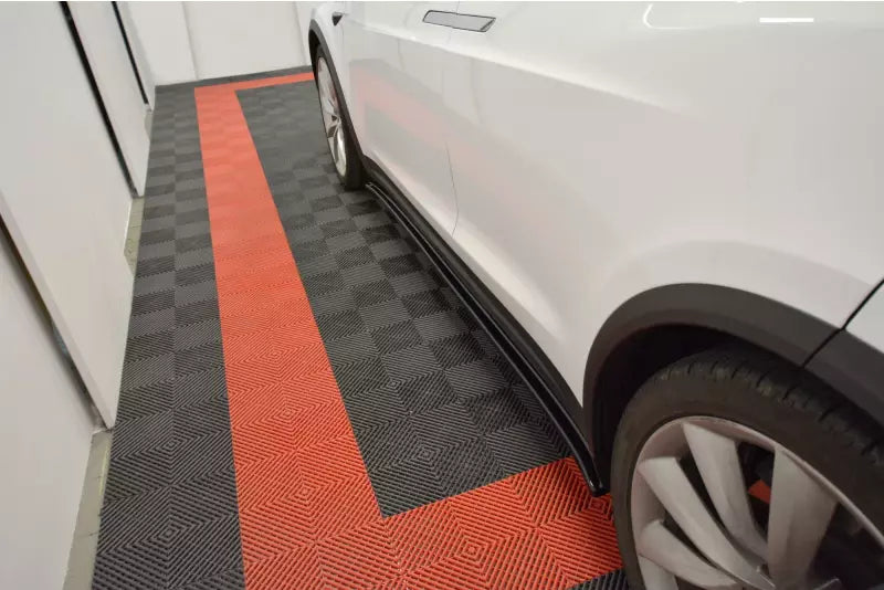 Maxton Design Seitenschweller (Paar) V.1 für Tesla Model X Hochglanz schwarz – Ansicht 3