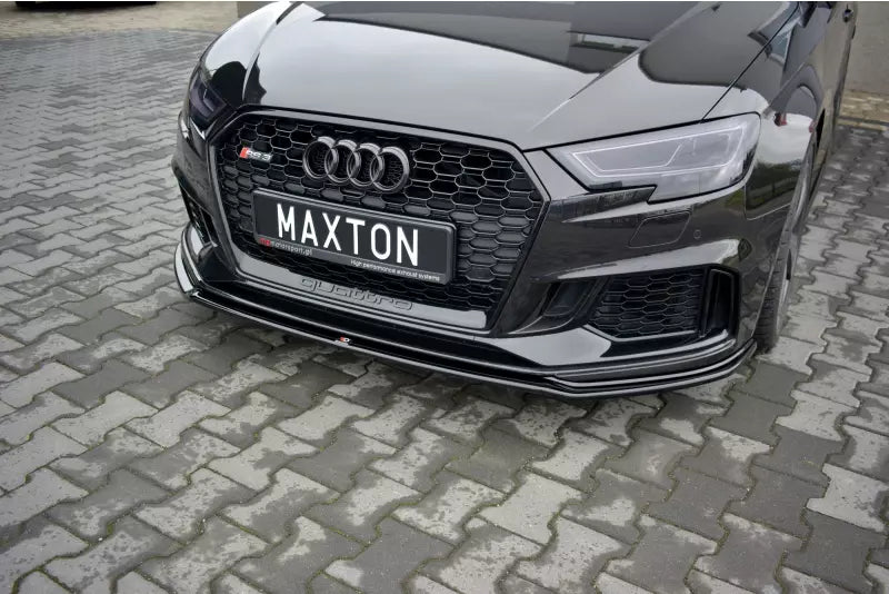 Maxton Design Frontlippe V.2 für Audi RS3 8V Sportback Facelift Hochglanz schwarz – Ansicht 2