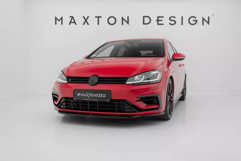 Maxton Design Frontlippe V.5 für VW Golf 7 R-Line / R Facelift ab 03/2017 Hochglanz schwarz – Ansicht 1