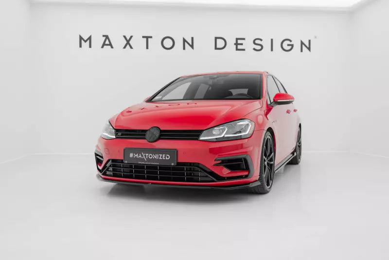 Maxton Design Frontlippe V.7 für VW Golf 7 R-Line / R Facelift ab 03/2017 Hochglanz schwarz – Ansicht 1