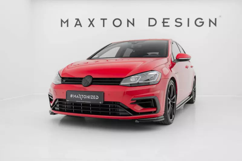 Maxton Design Frontlippen Flaps V.8 für VW Golf 7 R-Line / R Facelift ab 03/2017 Hochglanz schwarz – Ansicht 1