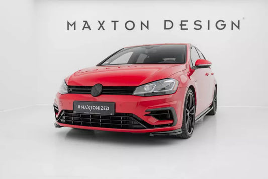 Maxton Design Frontlippen Flaps V.8 für VW Golf 7 R-Line / R Facelift ab 03/2017 Hochglanz schwarz – Ansicht 1