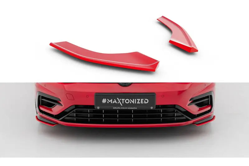 Maxton Design Frontlippen Flaps V.8 für VW Golf 7 R-Line / R Facelift ab 03/2017 Hochglanz rot – Ansicht 1