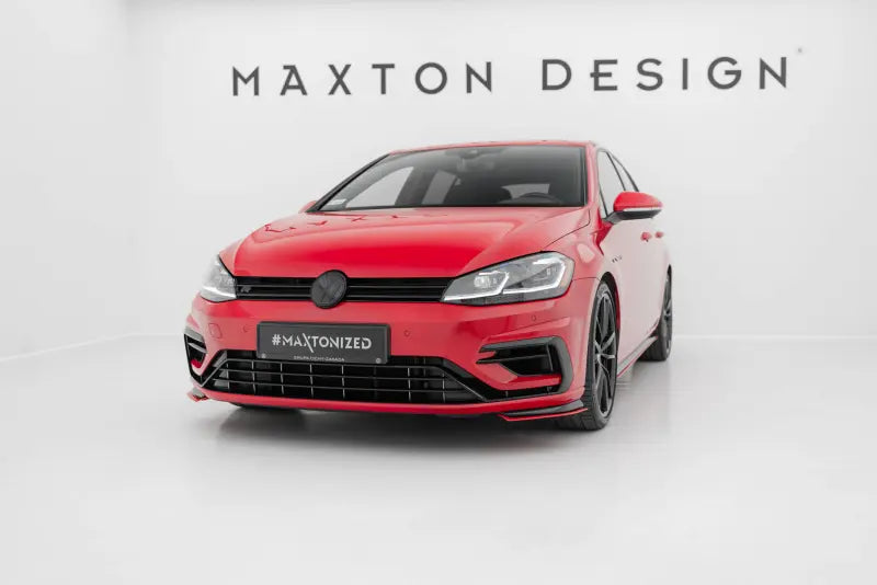 Maxton Design Frontlippen Flaps V.8 für VW Golf 7 R-Line / R Facelift ab 03/2017 Hochglanz rot – Ansicht 3