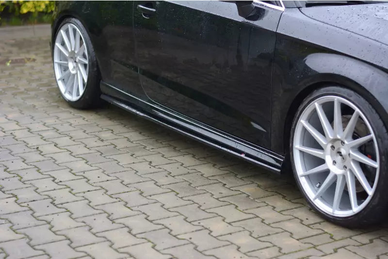 Maxton Design Seitenschweller (Paar) für Audi S3 / A3 S-Line 8V Hatchback Hochglanz schwarz – Ansicht 1