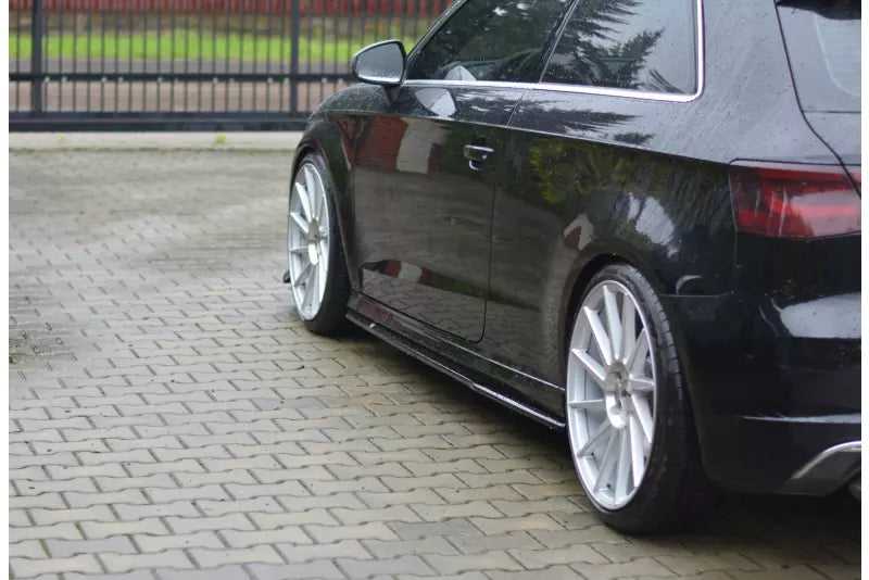 Maxton Design Seitenschweller (Paar) für Audi S3 / A3 S-Line 8V Hatchback Hochglanz schwarz – Ansicht 2