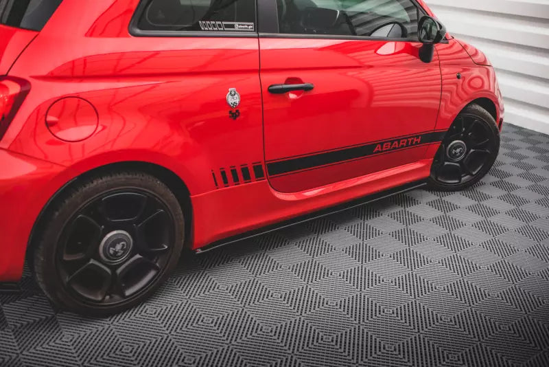 Maxton Design Seitenschweller (Paar) für Fiat 500 Abarth Mk1 Facelift Hochglanz schwarz – Ansicht 1