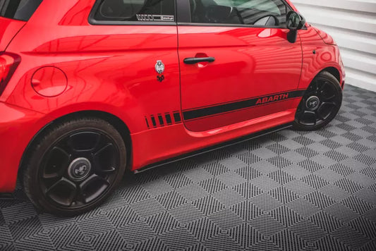 Maxton Design Seitenschweller (Paar) für Fiat 500 Abarth Mk1 Facelift Hochglanz schwarz – Ansicht 1