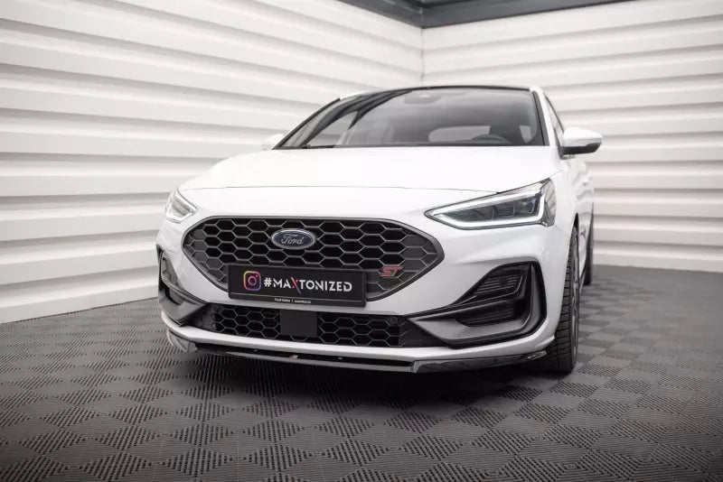 Maxton Design Frontlippe V.2 für Ford Focus ST-Line Mk4 Hochglanz schwarz – Ansicht 1