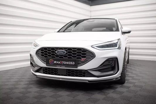 Maxton Design Frontlippe V.3 für Ford Focus ST-Line Mk4 Hochglanz schwarz – Ansicht 1