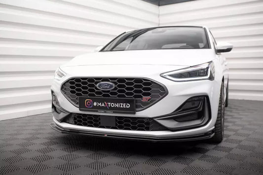 Maxton Design Frontlippe V.4 für Ford Focus ST-Line Mk4 Hochglanz schwarz – Ansicht 1