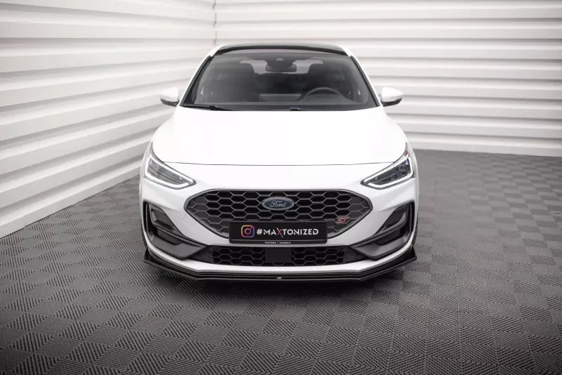 Maxton Design Frontlippe V.5 für Ford Focus ST-Line Mk4 Hochglanz schwarz – Ansicht 2