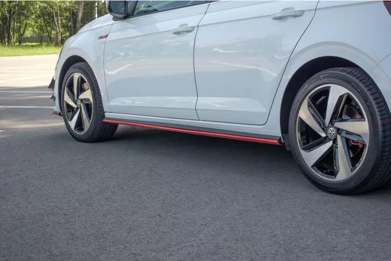Maxton Design Seitenschweller (Paar) für VW Polo 6 GTI Hochglanz schwarz – Ansicht 1