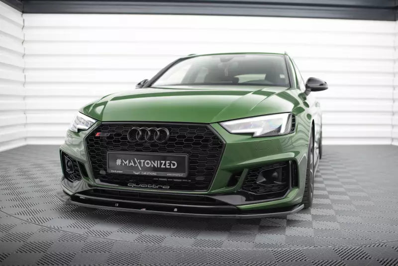 Maxton Design Frontlippe V.1 für Audi RS4 B9 Hochglanz schwarz – Ansicht 1