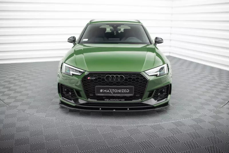 Maxton Design Frontlippe V.1 für Audi RS4 B9 Hochglanz schwarz – Ansicht 2