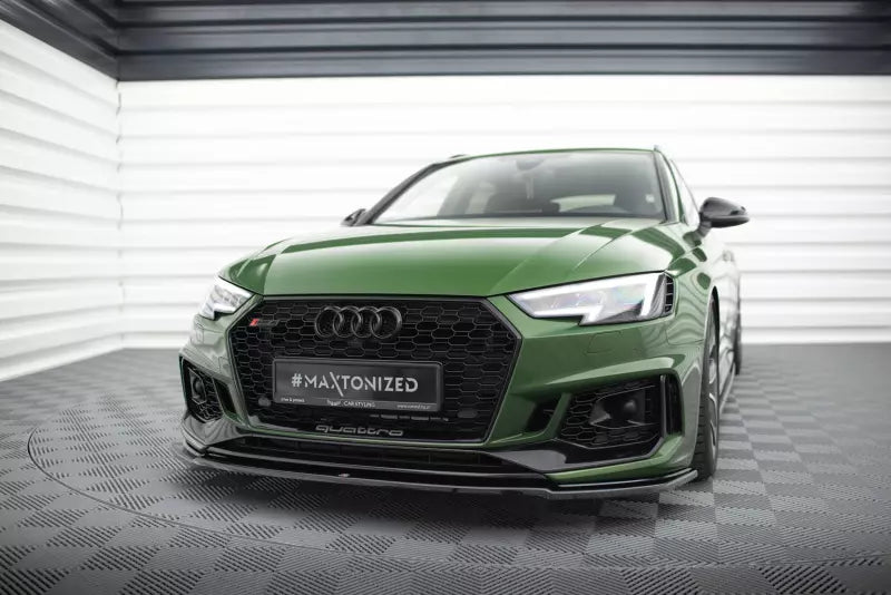 Maxton Design Frontlippe V.2 für Audi RS4 B9 Hochglanz schwarz – Ansicht 1
