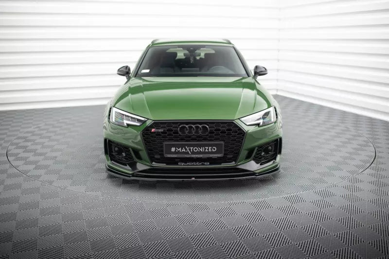 Maxton Design Frontlippe V.2 für Audi RS4 B9 Hochglanz schwarz – Ansicht 2