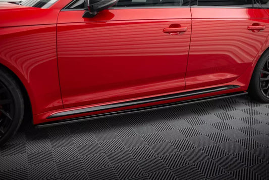 Maxton Design Seitenschweller (Paar) für Audi RS4 B9 Hochglanz schwarz – Ansicht 1