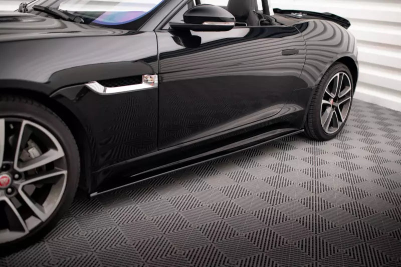 Maxton Design Seitenschweller (Paar) für Jaguar F-Type Hochglanz schwarz – Ansicht 1