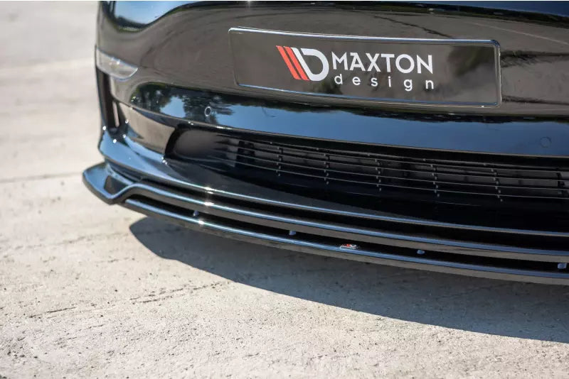 Maxton Design Frontlippe V.2 für Tesla Model 3 Hochglanz schwarz – Ansicht 3