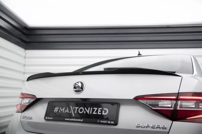 Maxton Design Heckspoiler Lippe für Skoda Superb 3 III 3V Facelift Hochglanz schwarz – Ansicht 1