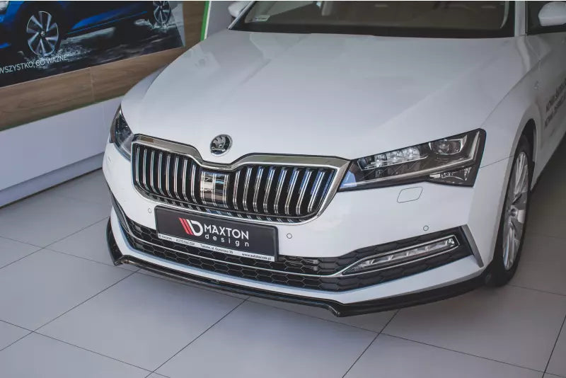 Maxton Design Frontlippe V.1 für Skoda Superb 3 III 3V Facelift Hochglanz schwarz – Ansicht 1