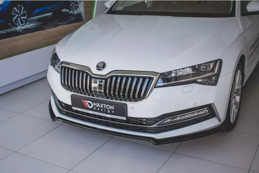 Maxton Design Frontlippe V.1 für Skoda Superb 3 III 3V Facelift Hochglanz schwarz – Ansicht 1