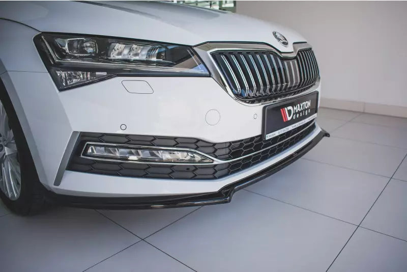 Maxton Design Frontlippe V.1 für Skoda Superb 3 III 3V Facelift Hochglanz schwarz – Ansicht 2