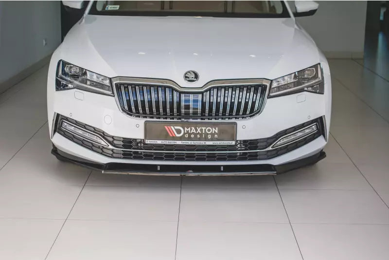 Maxton Design Frontlippe V.2 für Skoda Superb 3 III 3V Facelift Hochglanz schwarz – Ansicht 1