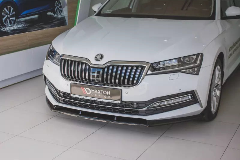 Maxton Design Frontlippe V.2 für Skoda Superb 3 III 3V Facelift Hochglanz schwarz – Ansicht 2