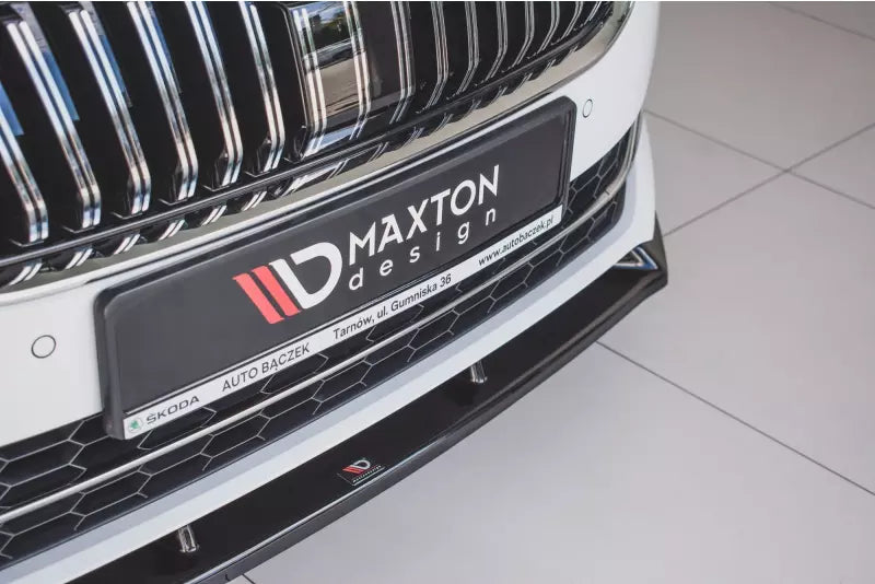 Maxton Design Frontlippe V.2 für Skoda Superb 3 III 3V Facelift Hochglanz schwarz – Ansicht 3