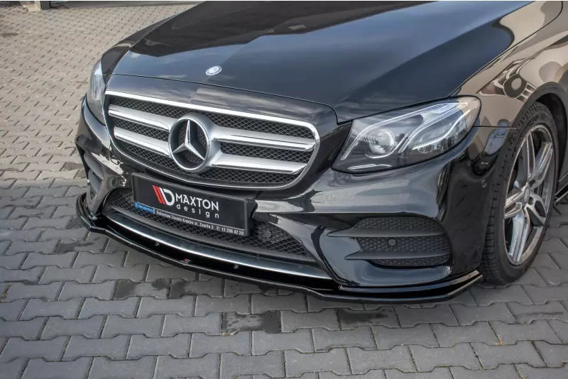 Maxton Design Frontlippe für Mercedes E-Klasse W213 E43 AMG / AMG-Line Hochglanz schwarz – Ansicht 2