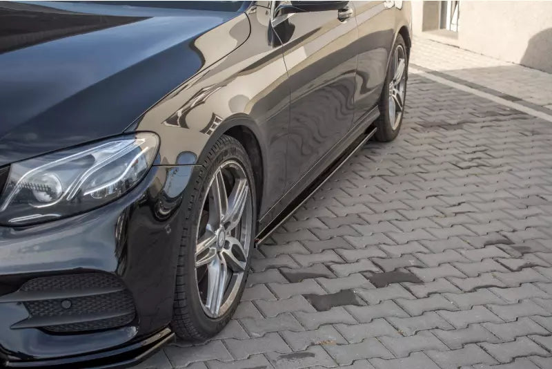 Maxton Design Seitenschweller (Paar) für Mercedes E-Klasse W213 E43 AMG / AMG-Line Hochglanz schwarz – Ansicht 1