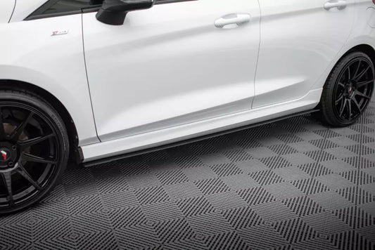 Maxton Design Street Pro Seitenschweller (Paar) V.2 für Ford Fiesta ST / ST-Line Mk8 Hochglanz schwarz – Ansicht 1