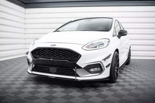 Maxton Design Street Pro Frontlippe V.2 für Ford Fiesta ST / ST-Line Mk8 Hochglanz schwarz – Ansicht 1