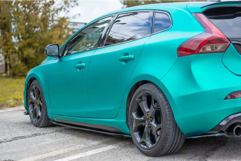 Maxton Design Seitenschweller (Paar) für Volvo V40 R-Design Hochglanz schwarz – Ansicht 1