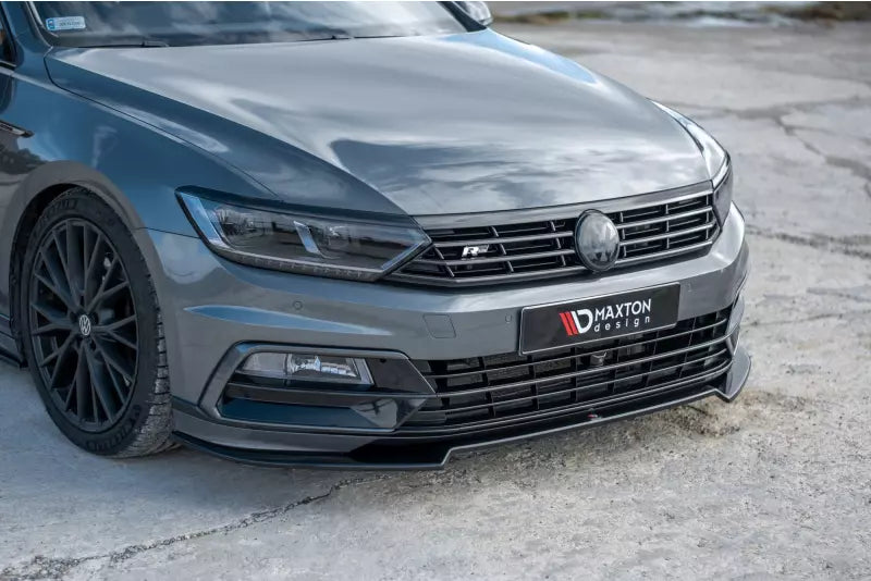 Maxton Design Frontlippe V.2 für VW Passat B8 R-Line 2015-2019 Hochglanz schwarz – Ansicht 3
