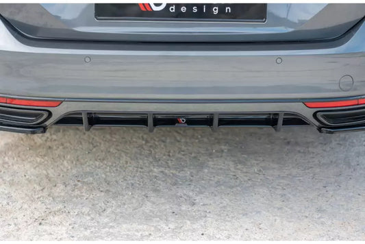 Maxton Design Heckdiffusor für VW Passat B8 R-Line 2015-2019 Hochglanz schwarz – Ansicht 1