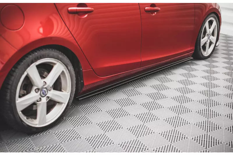 Maxton Design Seitenschweller (Paar) für Volvo V40 Hochglanz schwarz – Ansicht 1