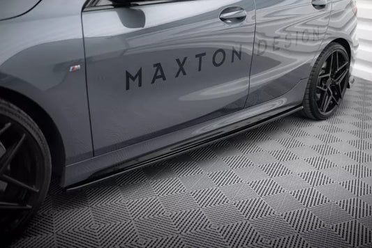 Maxton Design Seitenschweller (Paar) V.1 für BMW 1er F40 M Paket / M135i Hochglanz schwarz – Ansicht 1