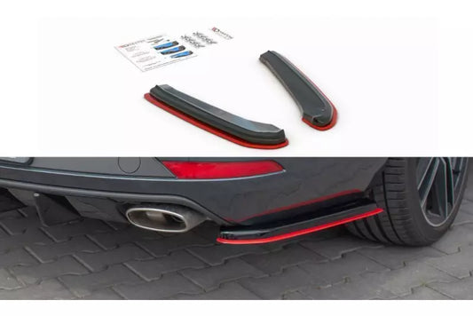 Maxton Design Diffusor Flaps V.2 für Seat Leon 3 (Typ 5F) Cupra ST Facelift Hochglanz schwarz + rote Streifen – Ansicht 1