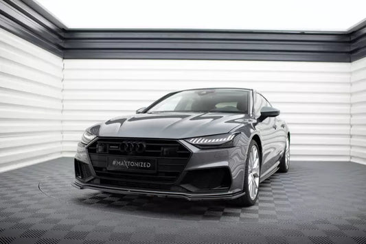 Maxton Design Frontlippe V.1 für Audi A7 C8 S-Line Hochglanz schwarz – Ansicht 1