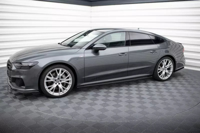 Maxton Design Seitenschweller (Paar) für Audi A7 C8 S-Line Hochglanz schwarz – Ansicht 2