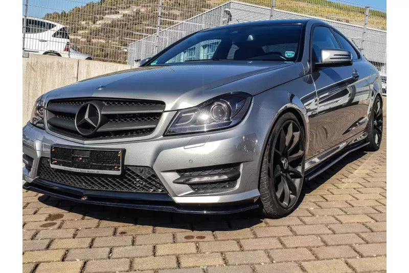 Maxton Design Frontlippe für Mercedes C-Klasse W204 AMG-Line Facelift Hochglanz schwarz – Ansicht 1