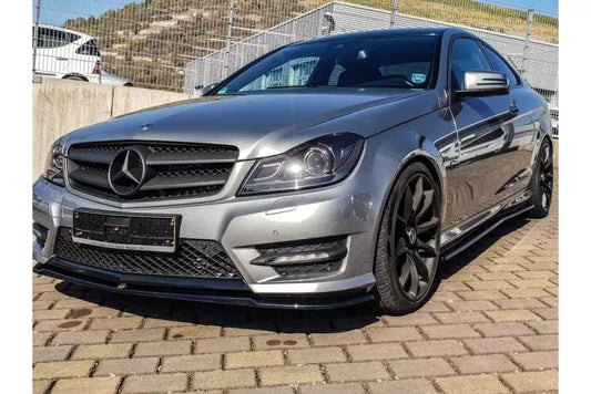 Maxton Design Frontlippe für Mercedes C-Klasse W204 AMG-Line Facelift Hochglanz schwarz – Ansicht 1