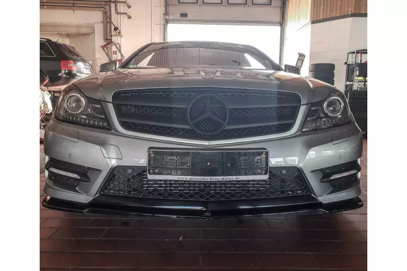 Maxton Design Frontlippe für Mercedes C-Klasse W204 AMG-Line Facelift Hochglanz schwarz – Ansicht 2