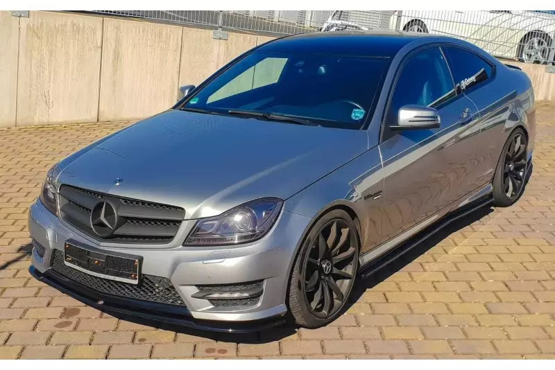 Maxton Design Frontlippe für Mercedes C-Klasse W204 AMG-Line Facelift Hochglanz schwarz – Ansicht 4