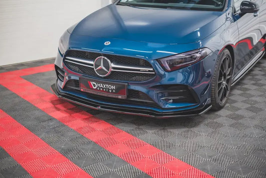 Maxton Design Frontlippe V.1 für Mercedes A-Klasse 35 AMG Aero W177 (2018-2023) Hochglanz schwarz – Ansicht 1