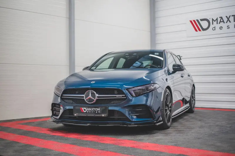 Maxton Design Frontlippe V.1 für Mercedes A-Klasse 35 AMG Aero W177 (2018-2023) Hochglanz schwarz – Ansicht 2